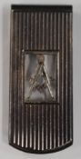 Modern hallmarked silver Masonic money clip, Birmingham 1987, maker S J Rose & Son, length 4.5cm,