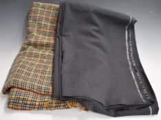 Two five metre lengths of wool tweed and flannel fabric, formerly the property of 1960's model