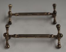 Pair of Victorian hallmarked silver knife rests, London 1863, maker Chawner & Co, length 9cm, weight
