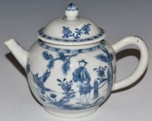 Chinese 19thC blue and white teapot, H13.5cm