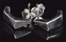 A pair of 9ct white gold earrings, 1.8g