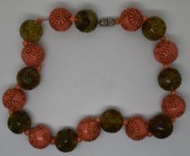 Art Deco carved plastic necklace