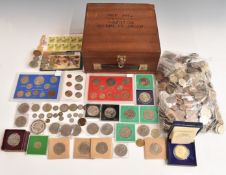 A large collection of UK sundry coinage George II onwards, modern crowns & coin sets, small silver