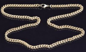 An 18ct gold curb link necklace, 64g, length 57cm