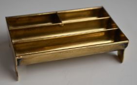 Mappin & Webb hallmarked silver gilt desk tidy raised on four feet, London, no date letter but circa