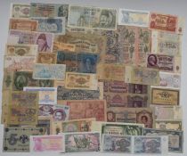 A collection of forty eight banknotes, 19thC onwards, to include Czar period, Lenin, Austro-