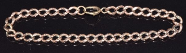 A 9ct rose gold curb link bracelet, 8.7g