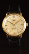 Longines Conquest 18ct gold gentleman's automatic wristwatch ref. 7008 7 with date aperture, gold
