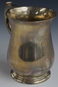 Mappin & Webb George V hallmarked silver pint tankard, Sheffield 1931, height 12cm, weight 406g