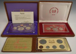 Two Singapore proof coin sets, 1975 and 1978, numbered 2565 and 3355, in deluxe wooden collector's