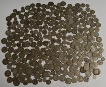 Approximately 3.4kg of pre 1947 silver coinage, includes small quantity of pre 1920 examples