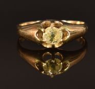 Victorian ring set with an old cut diamond of approximately 0.4ct, 3g, size M