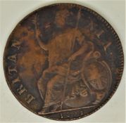 Charles II 1675 halfpenny, VF