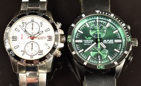 Two gentleman's chronograph wristwatches Vostok Almaz Space Station with luminous hands and hour
