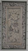 A 19th/20thC Chinese embroidery with figural decoration, 68 x 35cm