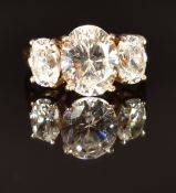 A 14k gold ring set with cubic zirconia, size H, 4.4g