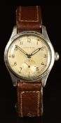 Leonidas (pre Heuer) British military wristwatch with subsidiary seconds dial, luminous hands,