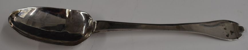 17th/ early 18thC dog nose rat tail hallmarked silver spoon, marks indistinct, length 19.5cm, weight