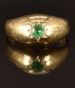 A 9ct gold ring set with an emerald, size E, 2.7g