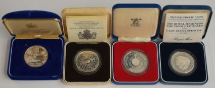 Four Royal commemorative silver crowns etc, to include Royal Mint and Western Samoa, all cased,