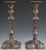 Elizabeth II pair of hallmarked silver candlesticks, London 1966, maker D J Silver Repairs, height