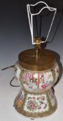 Chinese 19thC famille rose lamp, H28cm