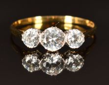A 9ct gold ring set with cubic zirconia, size Y, 2.4g