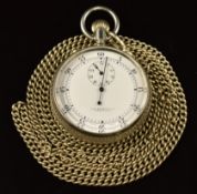 J W Benson Ltd keyless winding open faced stopwatch with blued hands, Arabic numerals and white