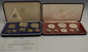 Coinage of Barbados 1974 proof set, together with a Cayman Islands proof set, both cased, one with