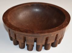 Papua New Guinea carved hardwood Cava bowl, H6cm x D14cm