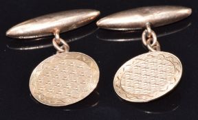 A pair of 9ct rose gold cufflinks by Georg Jensen, Birmingham 1924, 5.1g