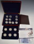 London Mint Office 'The History of The Royal Navy', sixteen silver proof crown coins, with