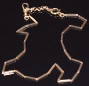 A 9ct rose gold necklace/ fob chain, 6.2g