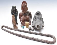 Ancient Egyptian style artefacts including basalt Pharaoh