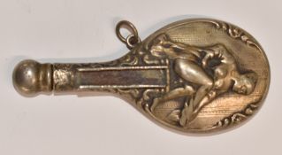 Continental novelty matchstick striker in the form of a miniature tennis racquet, the reverse