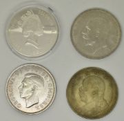 George V 1935 'rocking horse' crown together with a George VI 1937 coronation example, a Royal