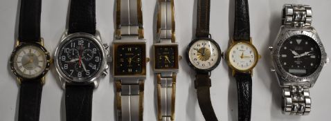 Seven various ladies and gentleman's wristwatches including Seiko Sports SQ 150 ref. H601-0010,