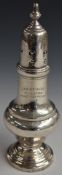 George V hallmarked silver sugar sifter of baluster form, Birmingham 1921, maker William Neale & Son