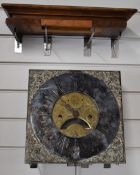 18thC 8 day longcase clock movement with silvered Roman and Arabic chapter ring, date aperture,