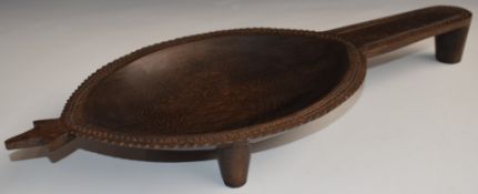 Oceanic / Fiji carved hardwood figural turtle bowl, H5.5 x L46cm