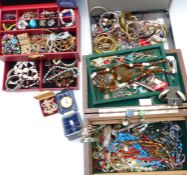 A collection of costume jewellery including bangles, necklaces, etc