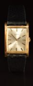 Tissot Stylist 18ct gold gentleman's wristwatch ref. 19045 with black hands, two-tone baton hour
