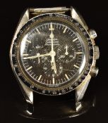 Omega Speedmaster Professional gentleman's chronograph wristwatch ref. 145.022 with black tachymetre