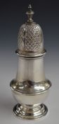 Elizabeth II hallmarked silver sugar caster of Georgian baluster form, London 1971, maker A