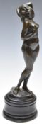 Art Deco bronze figure of a nude lady with indistinct impressed mark to base, H27cm