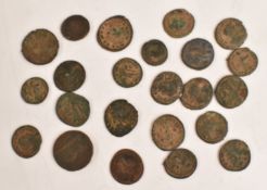 Twenty-three small bronze Roman coins Constantine etc, largest 24mm, smallest 16mm
