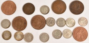 George VI 1950 penny uncirculated with lustre, together with a further EF example, two 1949 examples