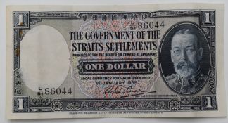 Straits Settlement 1935 1 dollar note
