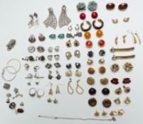 A collection of vintage earrings including Jewelcraft, Sarah Coventry, Trifari and diamanté, a