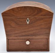 19thC Tunbridgeware inlaid workbox with drawer below, W23 x D21 x H20cm